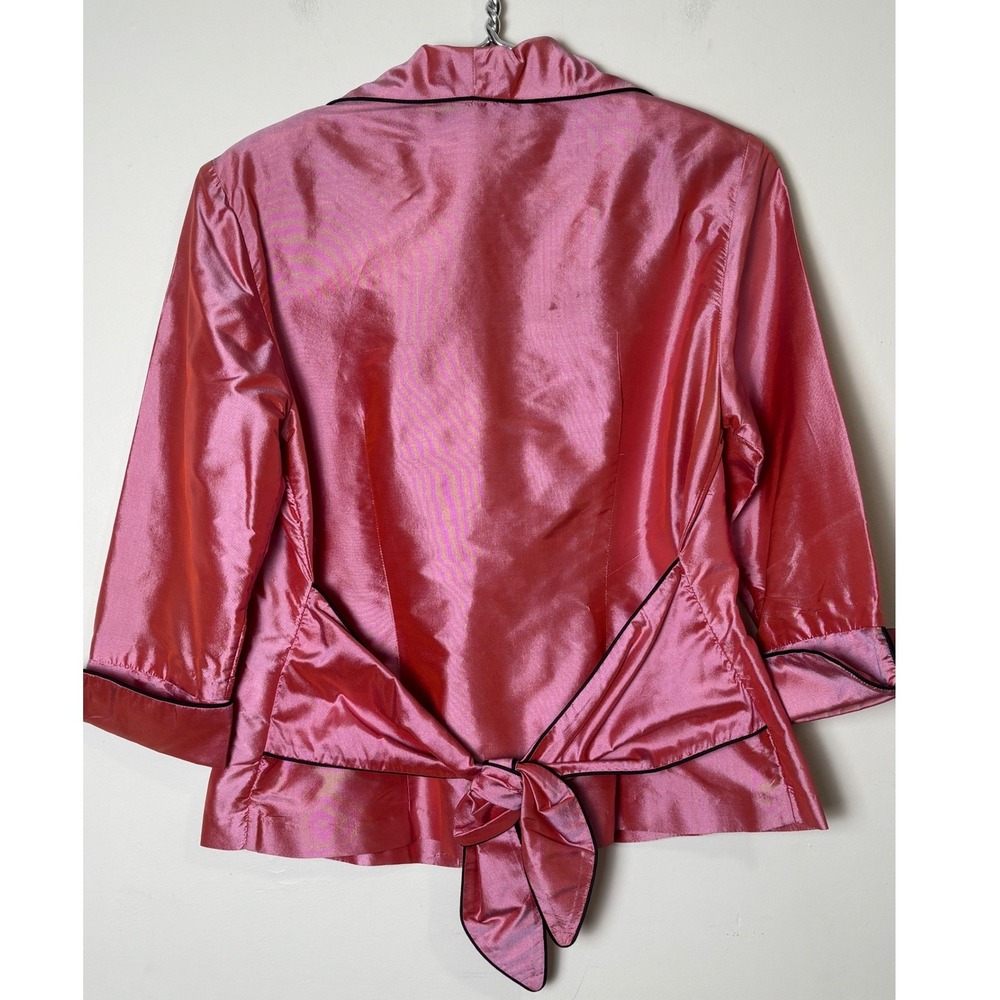Marisa Baratelli Womens Thai Silk Blouse M Dressy Business Cocktail Wedding - Picture 2 of 11